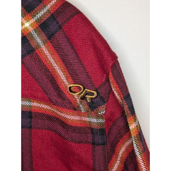 Mens Outdoor Research Feedback Red Plaid Flannel Shirt NWOT Large - Picture 4 of 7